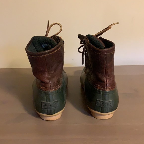 Sperry Top Sider Green and Brown Leather and Rubber Boots - Women’s Size 9 - Picture 5 of 7